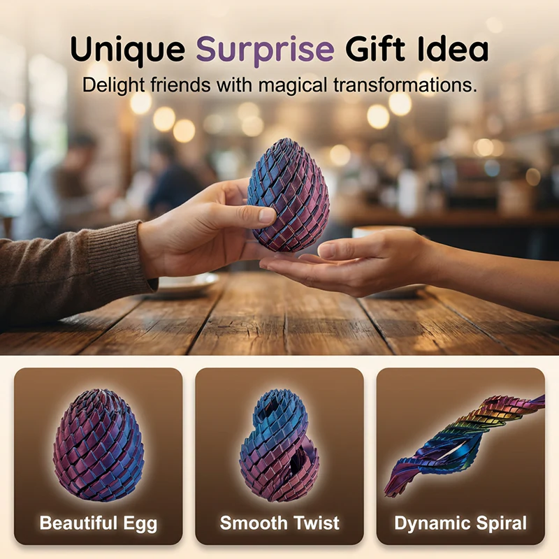 🎁 3D Dragon Egg 🦖 = the perfect anti-stress remedy: just a quick turn and the stress is instantly gone