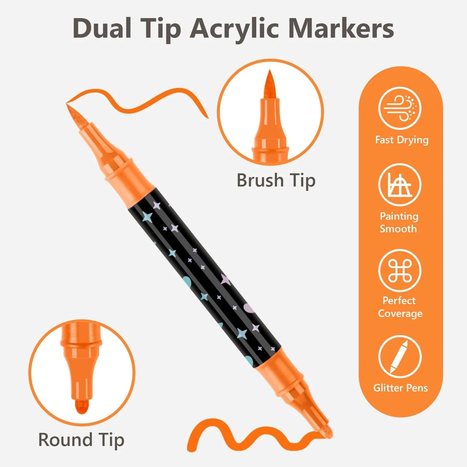 🔥Hot Sale 50% OFF🎁Double-tip glitter marker