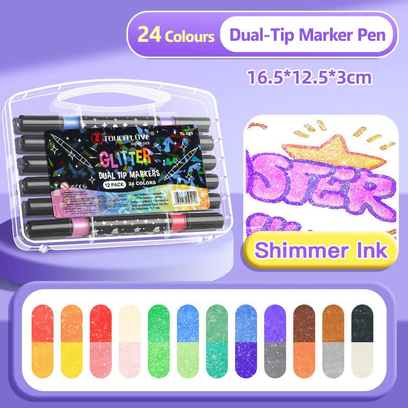 🔥Hot Sale 50% OFF🎁Double-tip glitter marker
