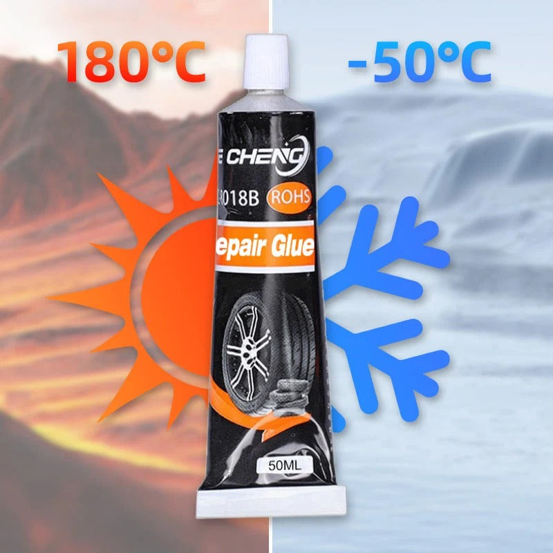 Waterproof and high temperature resistant tire repair adhesive