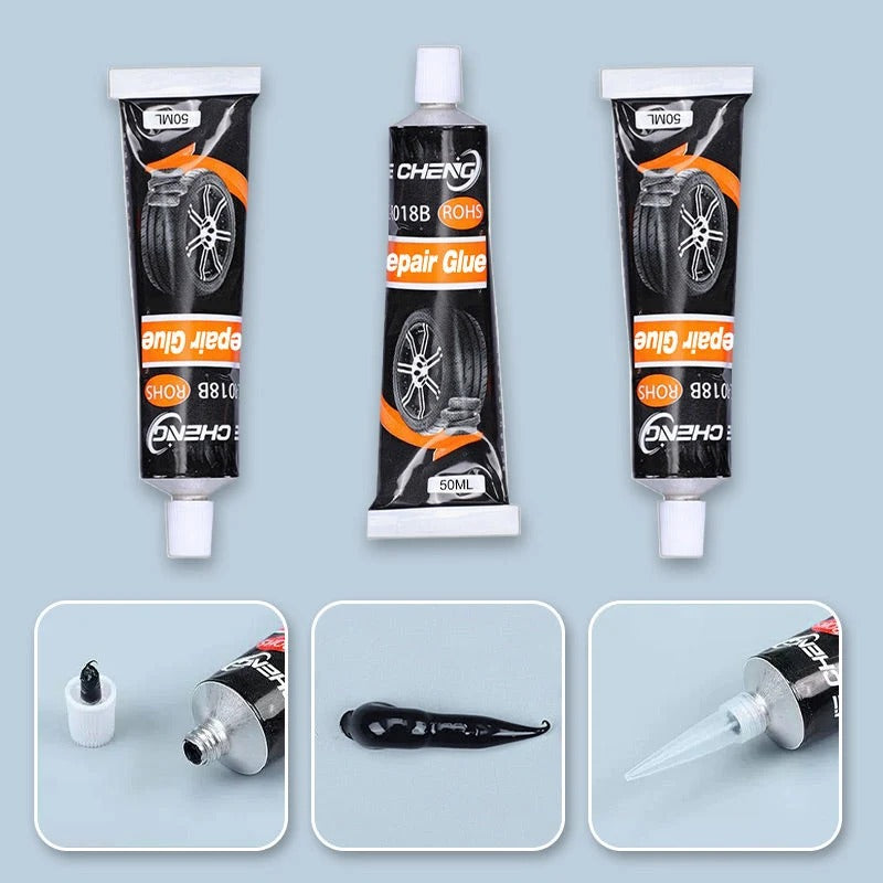 Waterproof and high temperature resistant tire repair adhesive