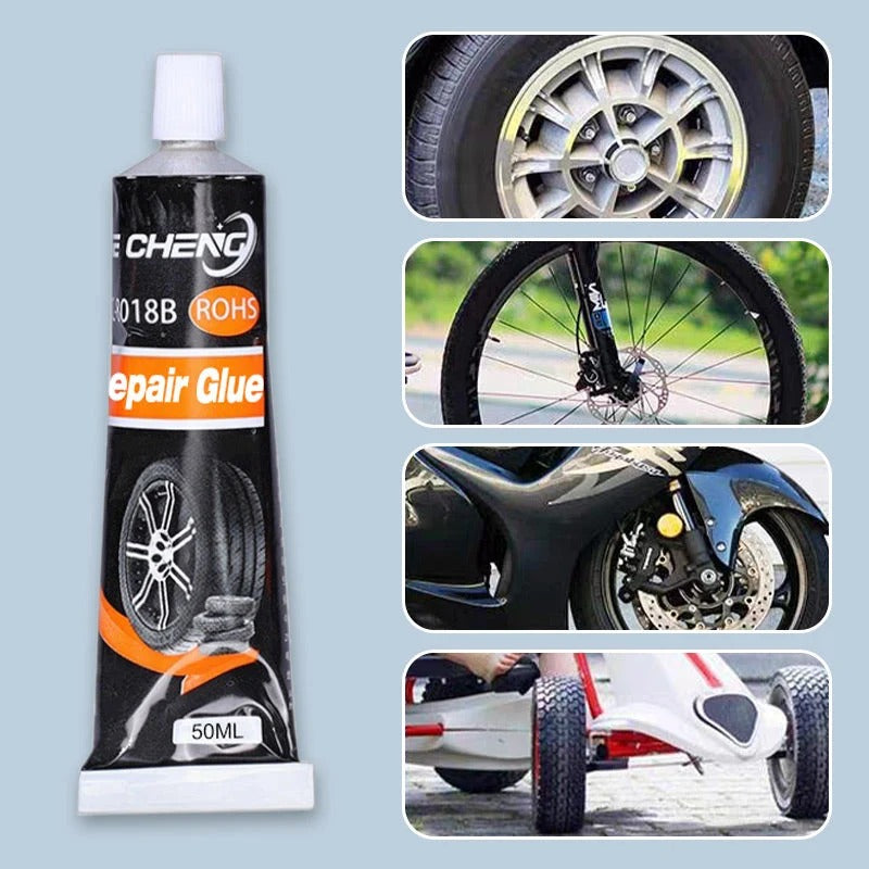 Waterproof and high temperature resistant tire repair adhesive
